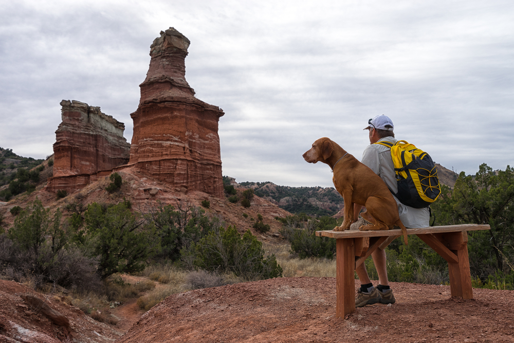 hiking the Palo Duro canyon at Lighthouse Rock